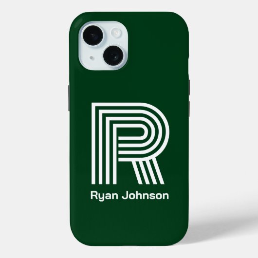 Modern Monogram Groen Case-Mate iPhone Case (Achterkant)