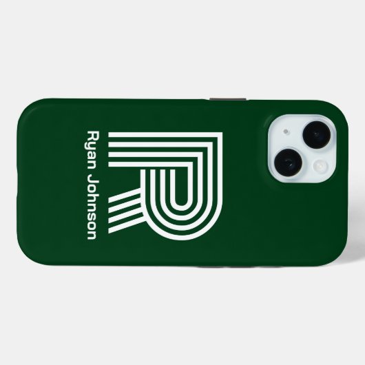 Modern Monogram Groen Case-Mate iPhone Case (Achterkant (horizontaal))