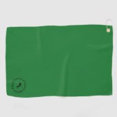 Modern Monogram Groen en Zwart Golfhanddoek (Horizontaal)