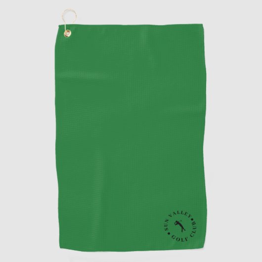 Modern Monogram Groen en Zwart Golfhanddoek (Voorkant)