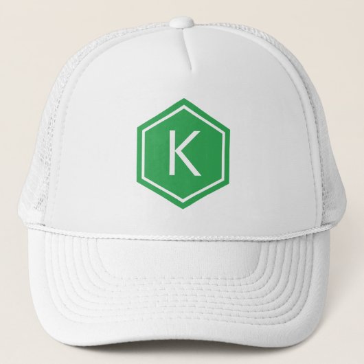 Modern Monogram Groen Trucker Pet (Voorkant)