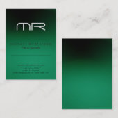 Modern Monogram groen wit schoon Visitekaartje (Voorkant / Achterkant)