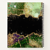 Modern Monogram Groene paarse Agaat Glitter Notitieboek (Achterkant)