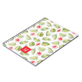 Modern Monogram Groene Palmbladeren Notitieboek (Linkerzijde)