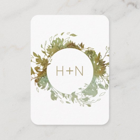 Modern Monogram Groene RSVP met QR-code Informatiekaartje (Achterkant)