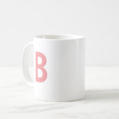 Modern Monogram Grote letter Roos Roze Koffiemok (Voorkant links)