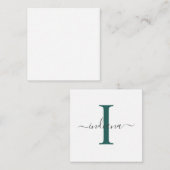 Modern Monogram handgeschakeld script minimaal Notitiekaartje (Voorkant / Achterkant)