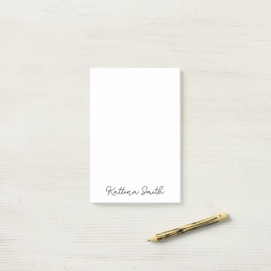 Modern Monogram Handgeschreven Script Ontwerp Post-it® Notes (Op bureau)