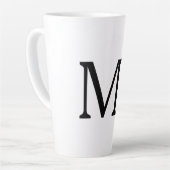 Modern Monogram Handje met Lettertype White Latte  Mok (Linkerhoek)