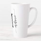 Modern Monogram Handje met Lettertype White Latte  Mok (Rechts)