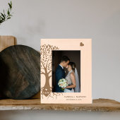 Modern Monogram Hart Namen Tree of Life Wedding Gegraveerde Lijstjes