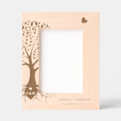 Modern Monogram Hart Namen Tree of Life Wedding Gegraveerde Lijstjes (Voorkant)