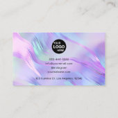 Modern monogram holografisch visitekaartje (Achterkant)