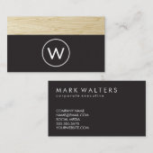 Modern Monogram | Houtsim Visitekaartje (Voorkant / Achterkant)