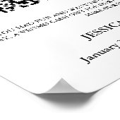 Modern Monogram huwelijksreis fonds QR code Poster (Hoek)