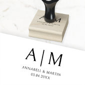 Modern, Monogram, Huwelijkszegel Rubberstempel