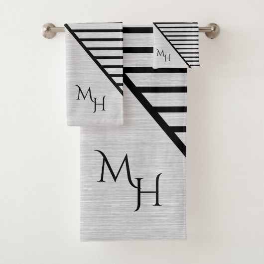 Modern Monogram in Lijnkunst Bad Handdoek (Insitu)