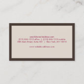 MODERN MONOGRAM in Tan/Plum/Sinaasappel Visitekaartje (Achterkant)