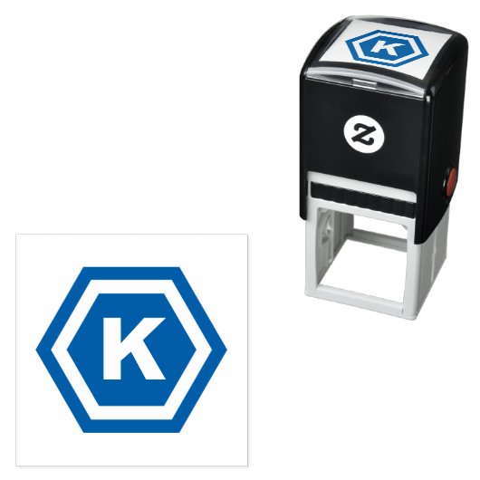 Modern Monogram in zeshoeken Zelfinktende Stempel (In situ)