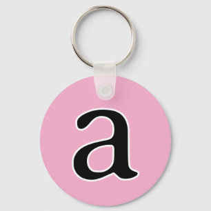 Modern Monogram Initiaal Alfabet Letter a Pink Sleutelhanger