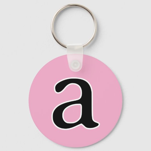 Modern Monogram Initiaal Alfabet Letter a Pink Sleutelhanger (Voorkant)