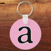 Modern Monogram Initiaal Alfabet Letter a Pink Sleutelhanger (Voorkant)