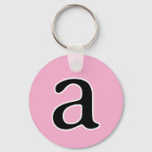 Modern Monogram Initiaal Alfabet Letter a Pink Sleutelhanger (Achterkant)