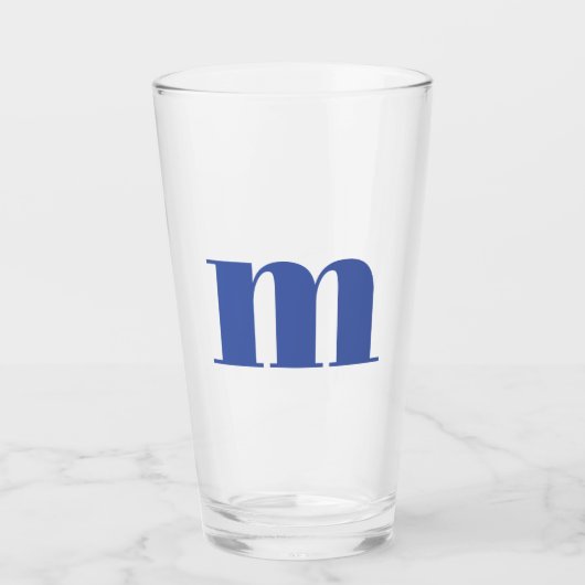 Modern Monogram Initiaal Beer Glas (Voorkant)