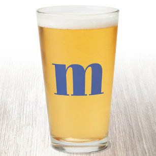 Modern Monogram Initiaal Beer Glas
