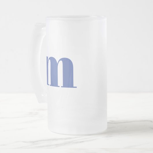 Modern Monogram Initiaal Beer Matglas Bierpul (Voorkant links)