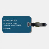 Modern Monogram Initiaal Blauwgroen Groen Bagagelabel (Achterkant horizontaal)