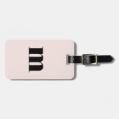 Modern Monogram Initiaal Blush Roze Bagagelabel (Voorkant horizontaal)
