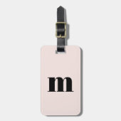 Modern Monogram Initiaal Blush Roze Bagagelabel (Voorkant verticaal)