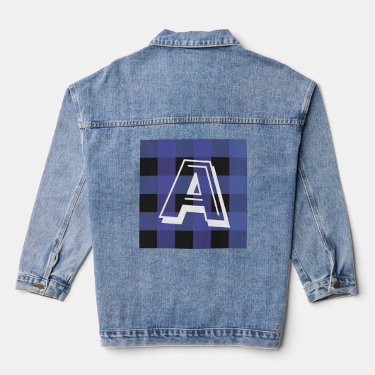 Modern Monogram Initiaal Custom Denim Jacket (Achterkant)