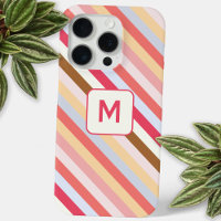 Modern Monogram Initiaal Diagonaal Snoep Streep