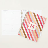 Modern Monogram Initiaal Diagonaal Snoep Streep Planner (Display)