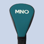 Modern Monogram Initiaal Drop Shadow Golfheadcover<br><div class="desc">Modern minimalistisch monogram initiaal ontwerp dat kan worden gewijzigd om te personaliseren. Wit op een blauwgroen groene achtergrond met een lichte appelgroene slagschaduw.</div>