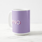 Modern Monogram Initiaal Drop Shadow Lila Koffiemok (Voorkant links)