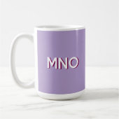 Modern Monogram Initiaal Drop Shadow Lila Koffiemok (Links)