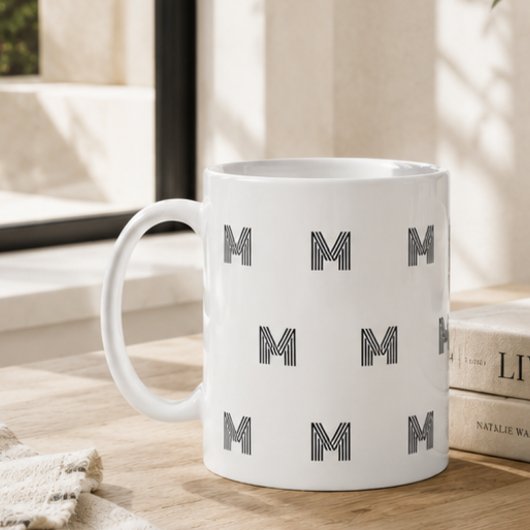Modern Monogram Initiaal Eenvoudig Minimaal Koffiemok