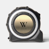 Modern Monogram Initiaal Elegant Metallic Gold Rolmaat (Voorkant)