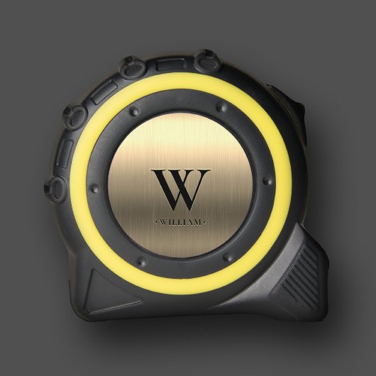 Modern Monogram Initiaal Elegant Metallic Gold Rolmaat