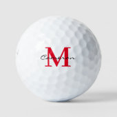 Modern Monogram Initiaal en Naam Gepersonaliseerd Golfballen (Voorkant)