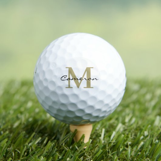 Modern Monogram Initiaal en Naam Gepersonaliseerd Golfballen (Insitu Shirt)