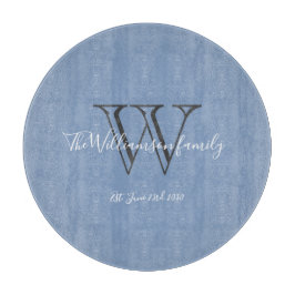 Modern Monogram Initiaal + Familienaam Chic Snijplank