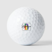 Modern monogram initiaal gekleurde letter B Golfballen (Voorkant)