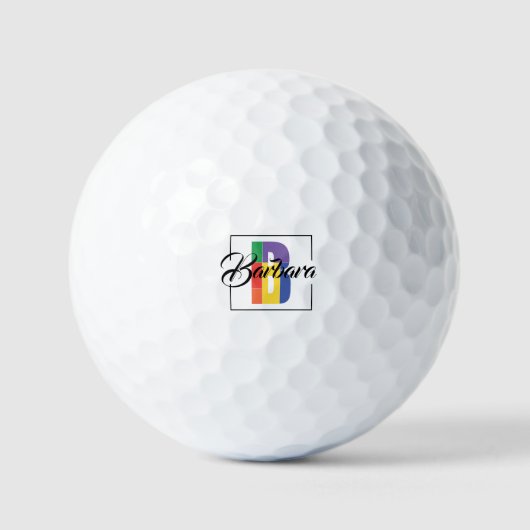 Modern monogram initiaal gekleurde letter B Golfballen (Voorkant)