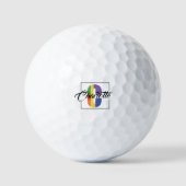 Modern monogram initiaal gekleurde letter C Golfballen (Voorkant)