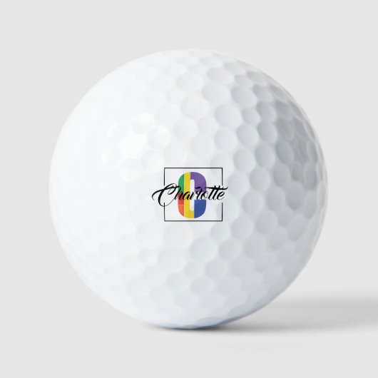 Modern monogram initiaal gekleurde letter C Golfballen (Voorkant)
