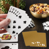 Modern Monogram Initiaal Gold Custom Wedding Favor Pokerkaarten (Insitu)